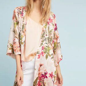 Anthropologie x Kachel Catalina Silk Floral Kimono Duster One Size